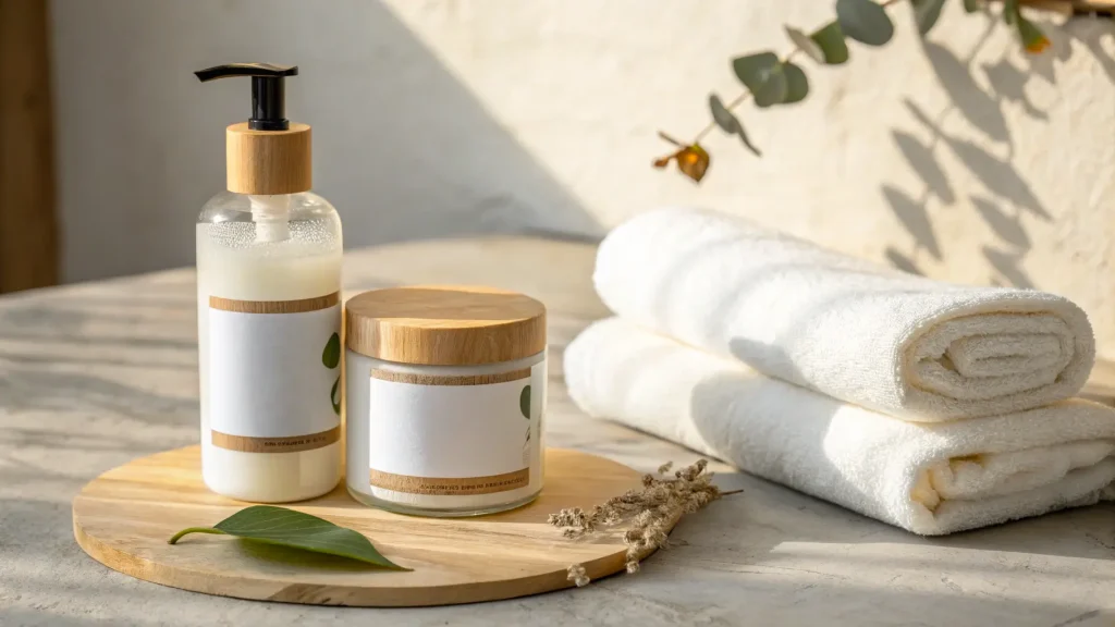 Produk body care hasil jasa maklon dengan label kosong siap untuk branding.